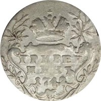 Монета гривенник 1742 года Елизавета реверс